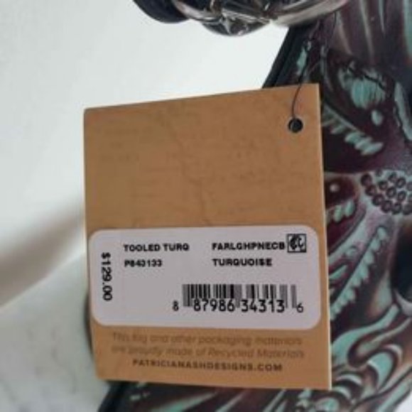 Patricia Nash Farleigh Phone Case Crossbody Wallet Tooled Turquoise - Picture 4 of 9